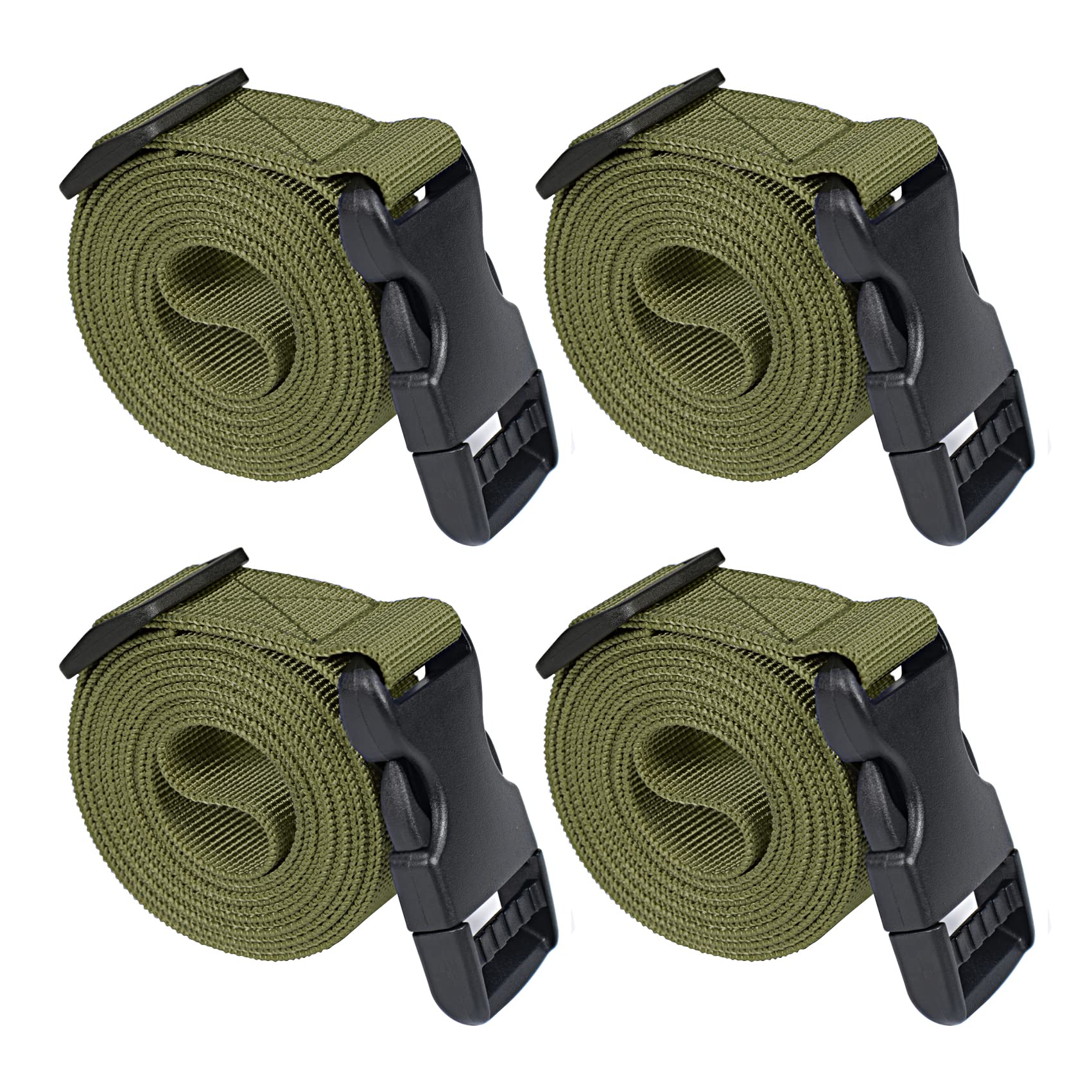 Premium Adjustable Nylon Tie Down Straps with Quick Release Buckle - Heavy Duty Utility Straps for Backpack, Camping Gear, Sleeping Bag, Luggage & Tactical Lashings - Perfect for Outdoor Adventures, Travel & Storage Organization