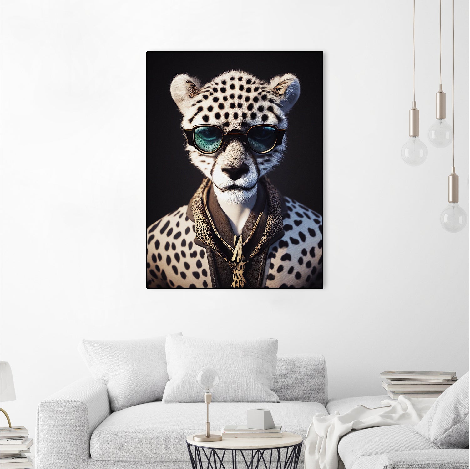 Cheetah Pop Art Nursery Animal Illustration - Vibrant Wildlife Wall Decor for Kids' Rooms & Playrooms
