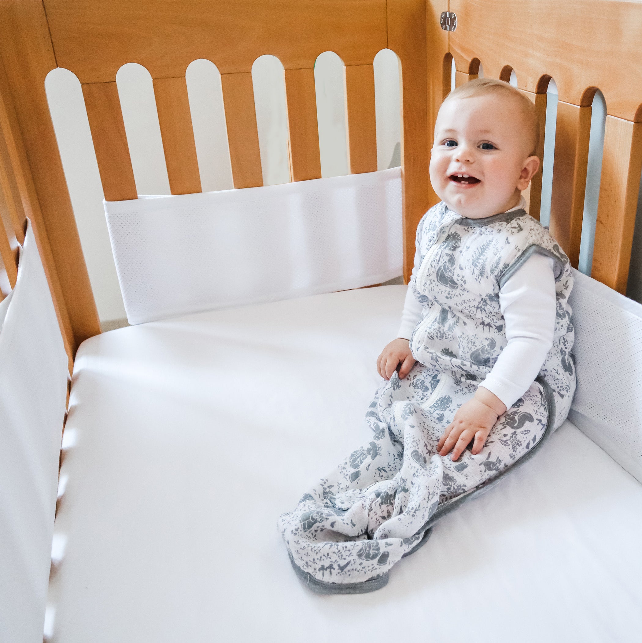 Breathe Easy® White Cot Liner - Soft, Breathable Baby Crib Mattress Cover for Safe & Comfortable Sleep - Perfect for Nursery, Daycare & Travel