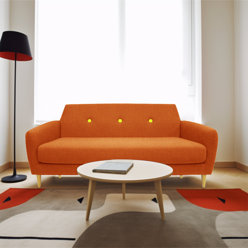 Alto 3-Seater Sofa with AquaClean Fabric | Modern Living Room Furniture for Home & Office | Perfect for Small Spaces & Family Gatherings