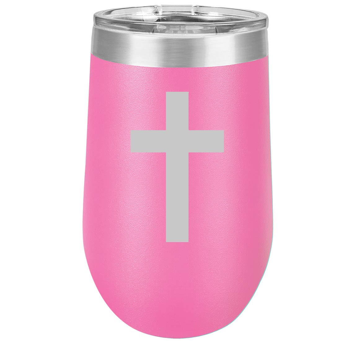 16 oz Double Wall Vacuum Insulated Stainless Steel Wine Tumbler - Stemless Coffee Travel Mug with Lid - Leakproof & Sweatproof - Perfect for Hot/Cold Drinks, Office, Picnics & Outdoor Activities (Hot Pink)
