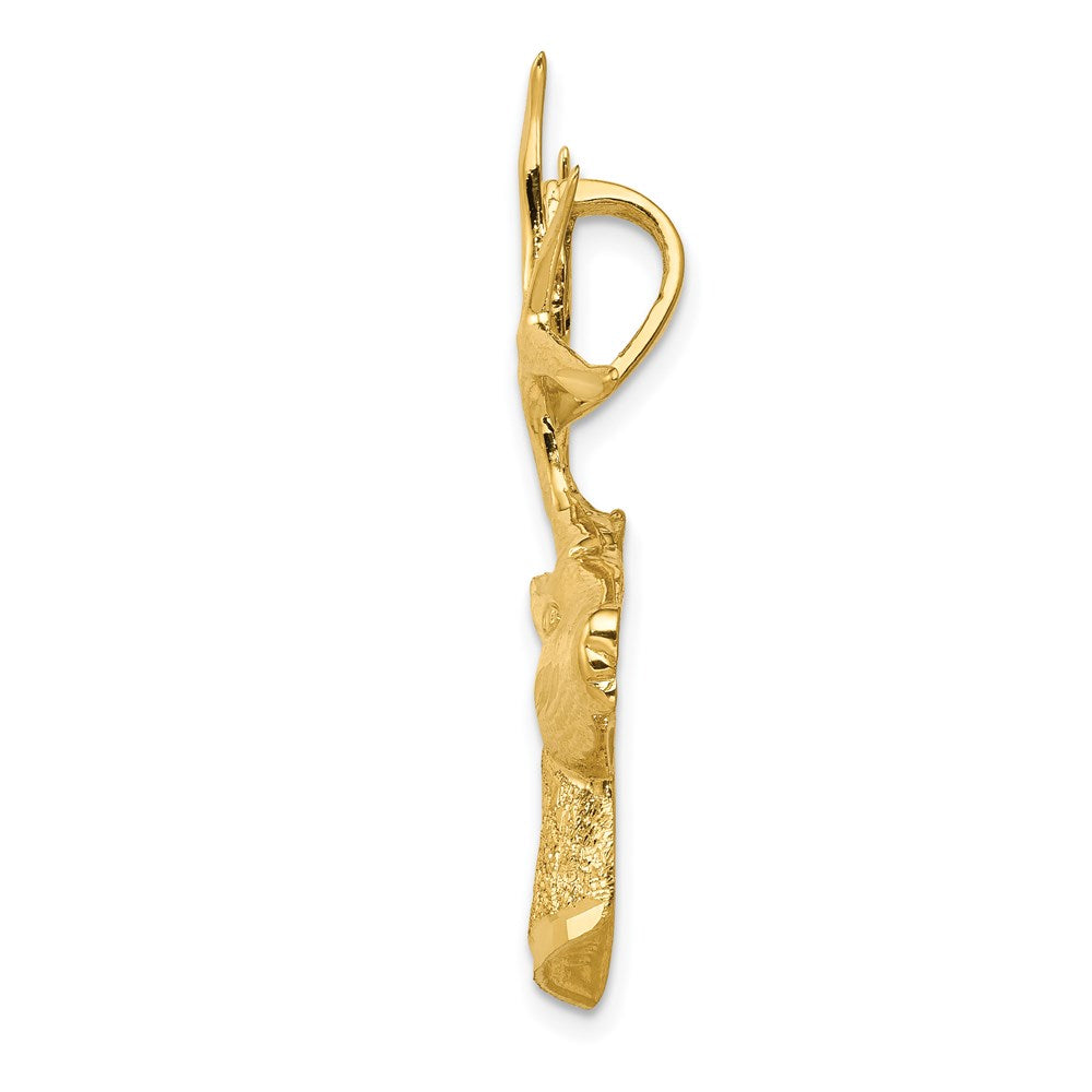 Gold Laser Cut Large Deer Head Pendant Slide - Elegant Jewelry for Necklaces & DIY Crafting - Perfect for Bohemian Style, Nature Lovers & Gift Giving