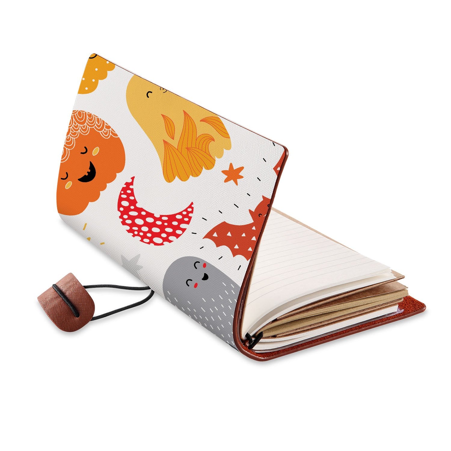 Premium Leather Traveler's Notebook - Halloween Edition | Refillable Journal for Writing, Sketching & Planning | Perfect Gift for Halloween, Journaling Enthusiasts & Travel Lovers