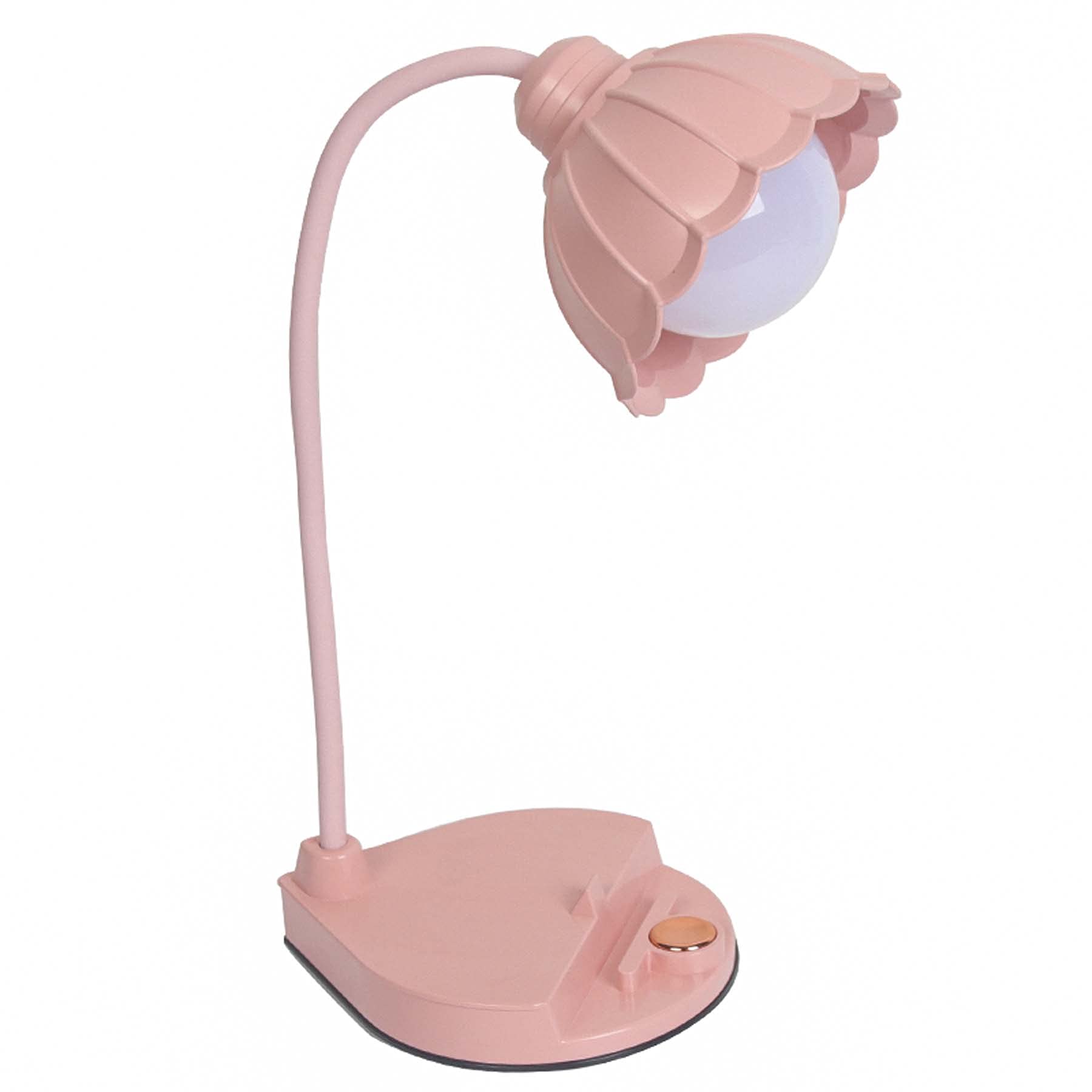 AOSHEN LED Desk Lamp with USB Charging Port - Eye-Caring Study Lamp, Touch Control, 360° Adjustable, Pink - Perfect for Home Office, Reading & Night Study
