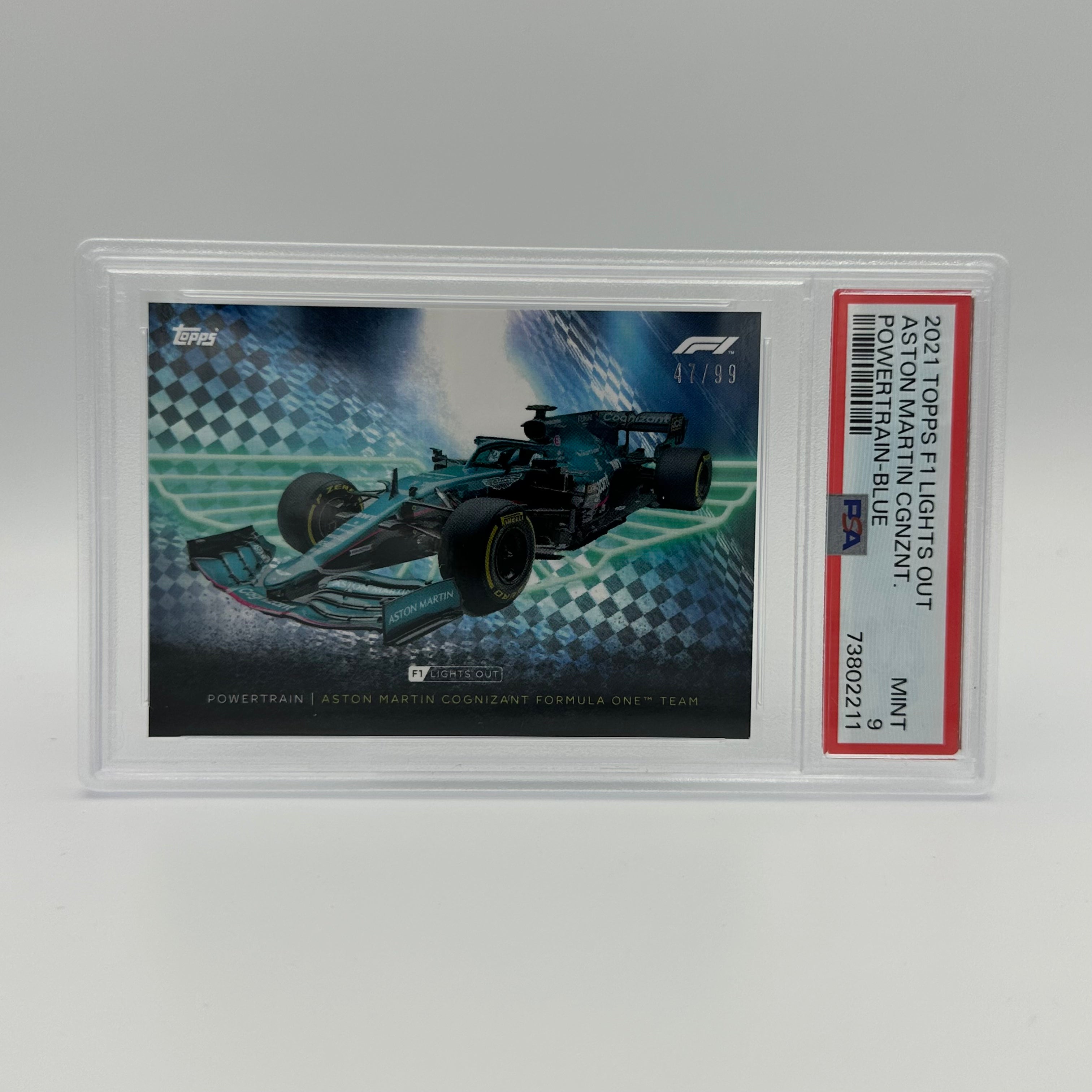 PSA 9 Graded 47/99 Aston Martin Cognizant F1 Team PowerTrain Blue - Limited Edition F1 Racing Collectible for Display & Investment    (Note: I've made the following SEO optimizations:   1. Added 