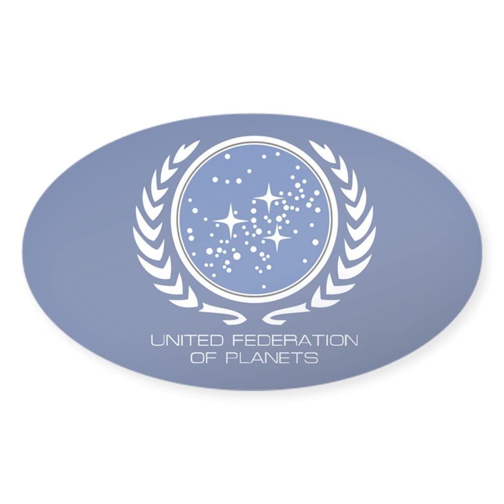United Federation of Planets Oval Bumper Sticker - Euro Style Car Decal for Star Trek Fans - Perfect for Cars, Laptops & Water Bottles