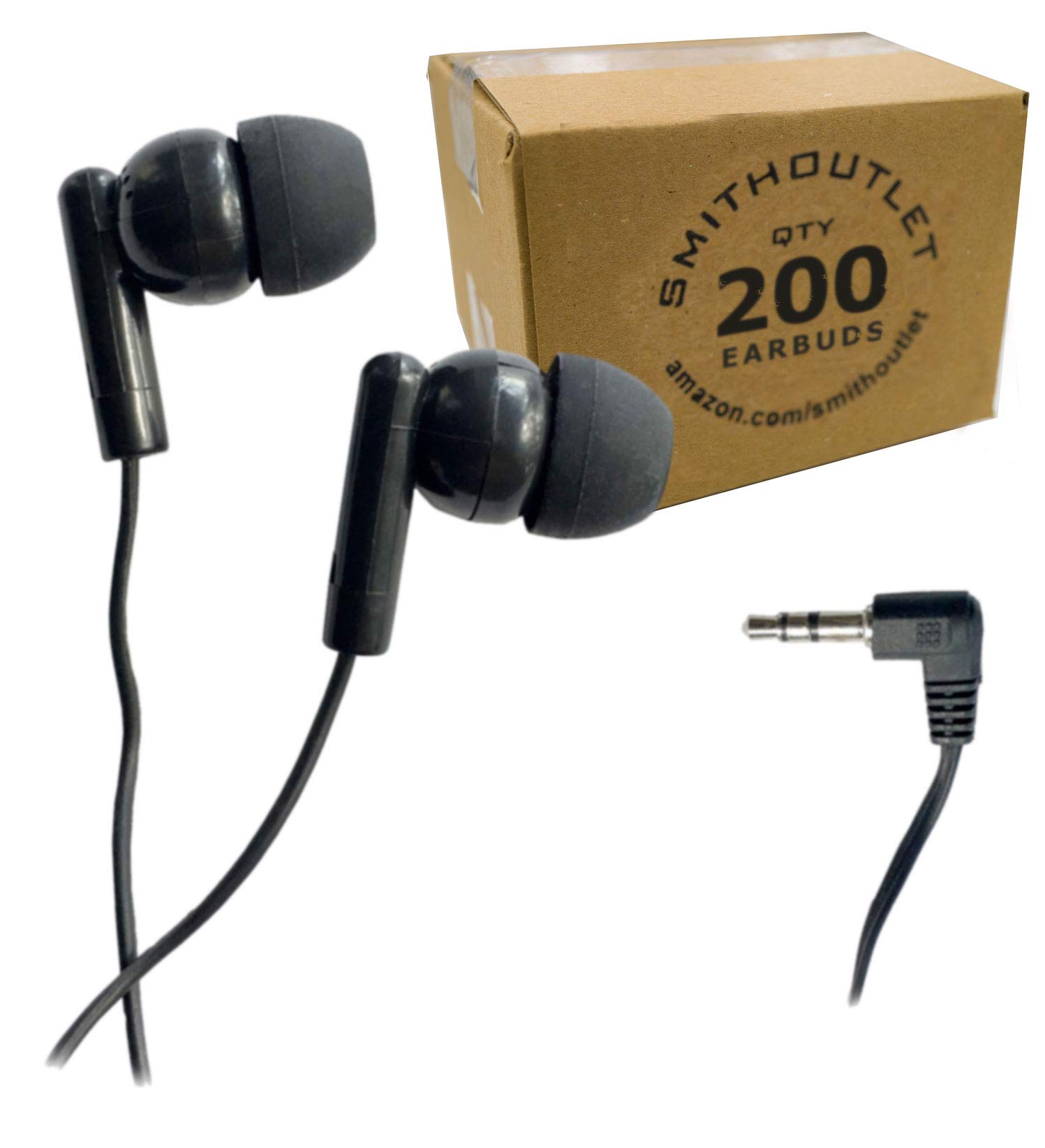 SmithOutlet 200 Pack Bulk Classroom Headphones - Durable Student Testing Earbuds for Schools, Exams & Online Learning