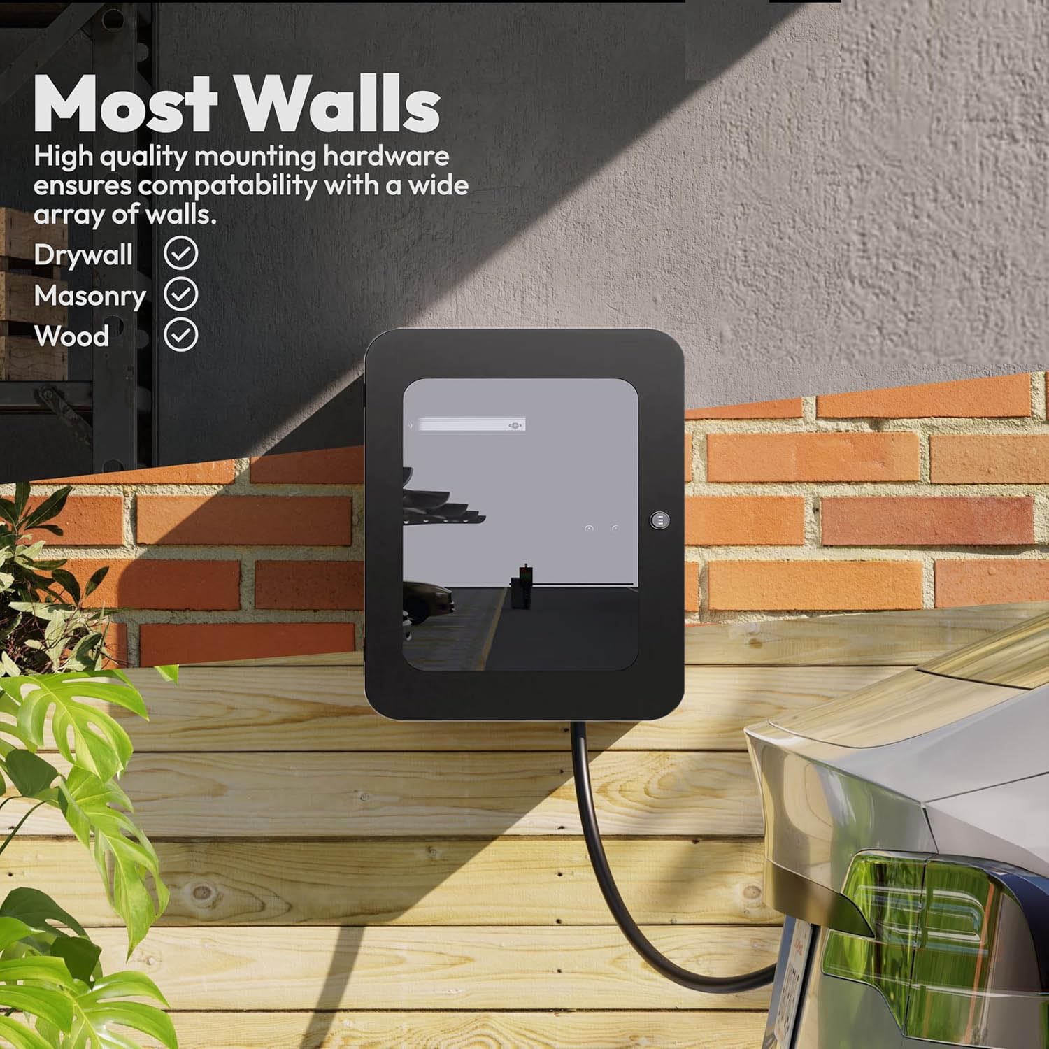 Outdoor EV Electric Car Charger Cover Enclosure - Weatherproof Tesla Wall Connector Box Holder for Indoor/Outdoor Use - Perfect for Home Garage, Driveway & RV Charging Stations