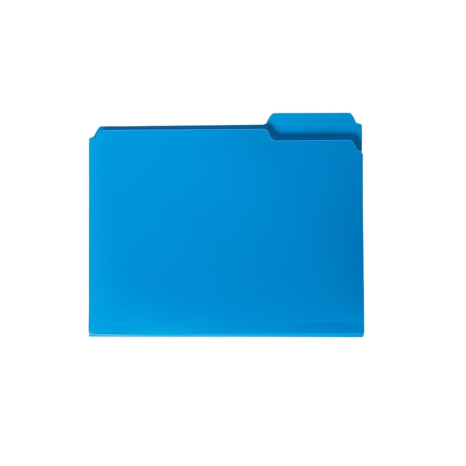 Smead 10503 Blue Poly File Folders - Letter Size, 1/3 Cut Tabs, Durable Hanging Folders for Office Organization - Perfect for Filing Cabinets, Document Storage & Office Supplies