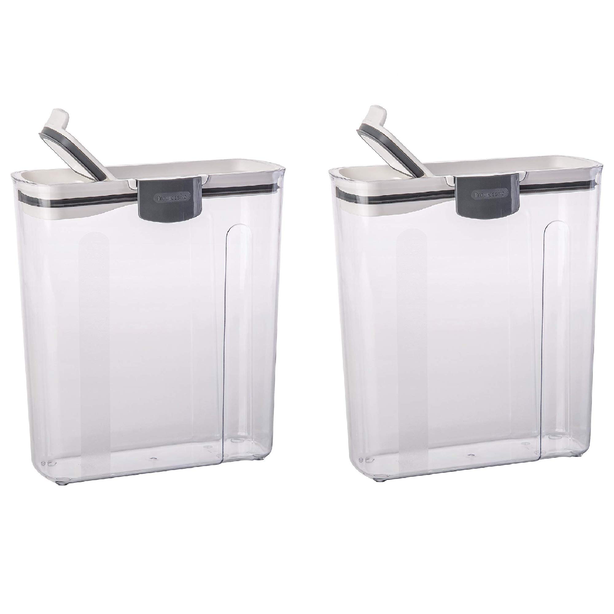 Progressive International Prepworks ProKeeper 2-Piece Clear Food Storage Canister Set for Baking Ingredients | Airtight Kitchen Organization Containers for Flour, Sugar & Dry Goods | Perfect for Pantry, Countertop & Baker's Kitchen Storage