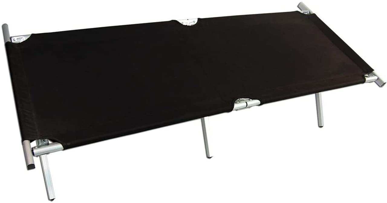 Premium Black Camping Cot - Portable & Lightweight Folding Bed for Outdoor Adventures, Travel, and Emergency Use