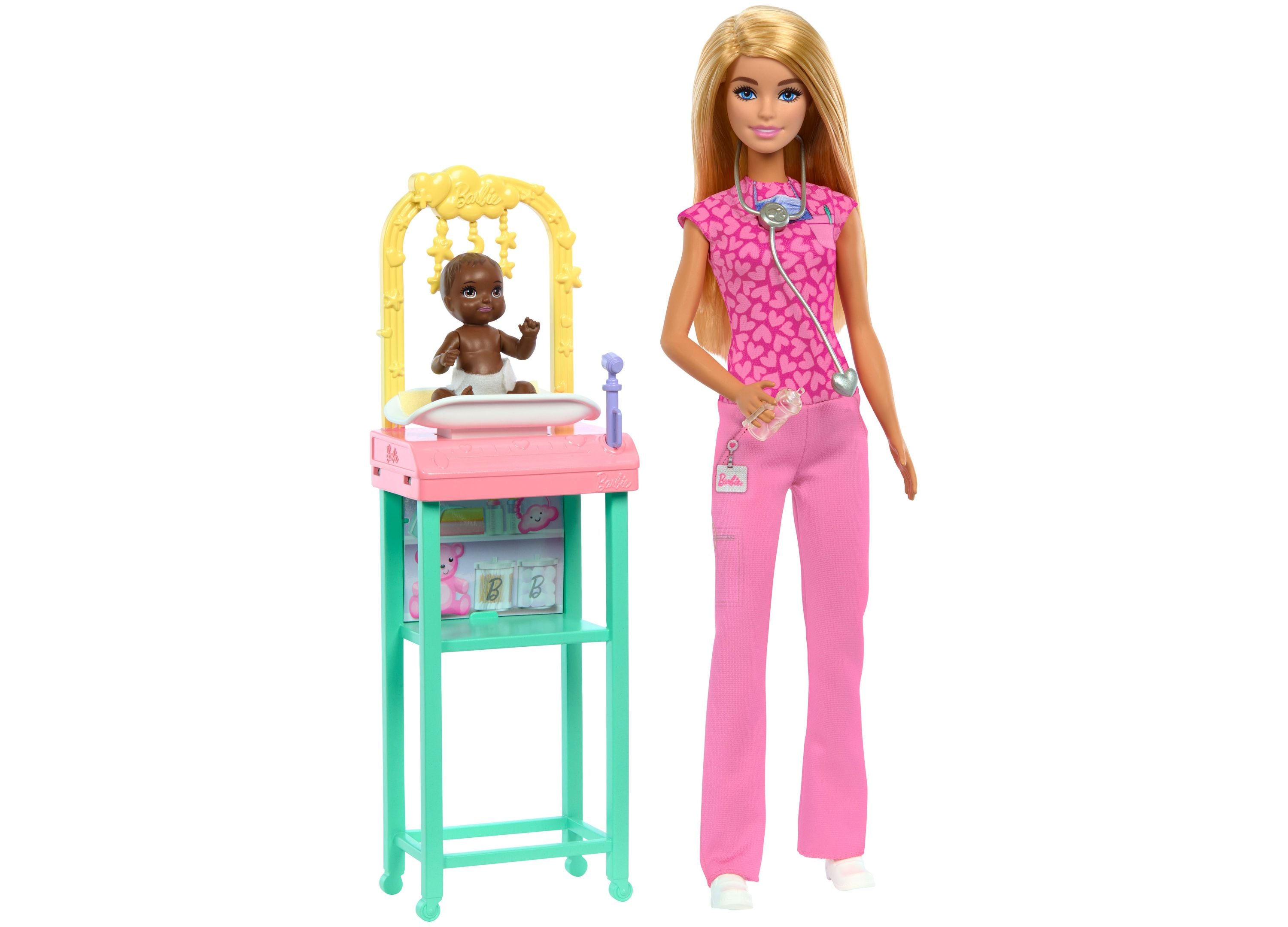 Barbie Baby Doctor Playset with Blonde Fashion Doll, Medical Examination Table & 10+ Accessories - Perfect for Pretend Play, Role-Playing & Gift for Kids Ages 3+