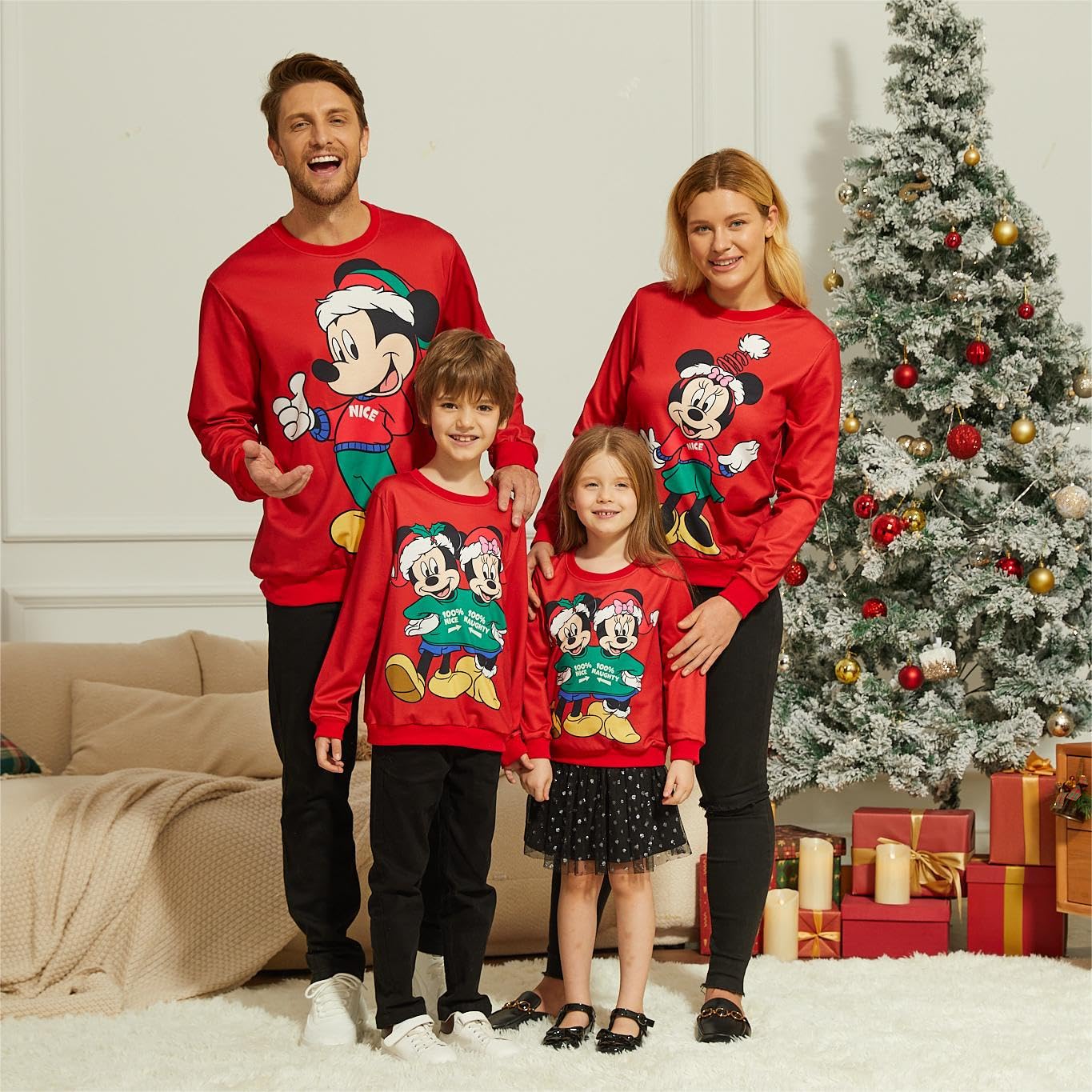 Disney Christmas Sweatshirt - Funny Holiday Family Matching Outfits for Christmas Parties & Family Photos | Cozy Fleece Pullover
