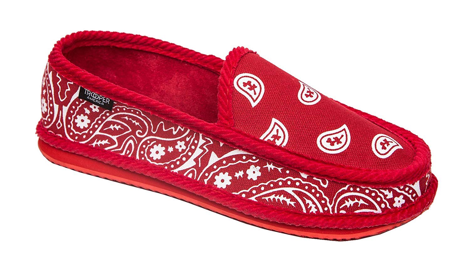 Troooper America KS-002 Paisley Bandana Slip-On House Slippers - Soft Indoor Shoes for Men & Women, Comfortable Home Footwear for Relaxing, Lounging, and Cozy Evenings