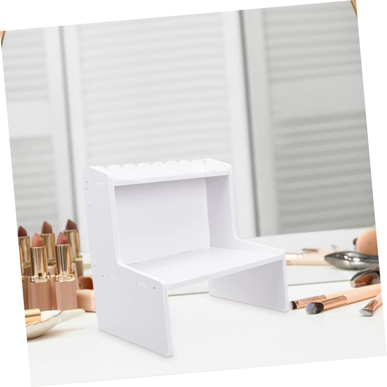 2-Tier Space Saving Makeup Organizer for Bathroom Vanity - Perfect for Cosmetics Storage & Countertop Organization