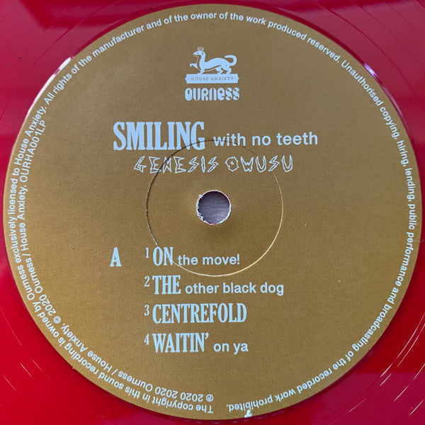 Genesis Owusu - Smiling With No Teeth (2xLP, Album, Limited Edition Red Vinyl, Near Mint Condition) - Perfect for Vinyl Collectors & Music Enthusiasts