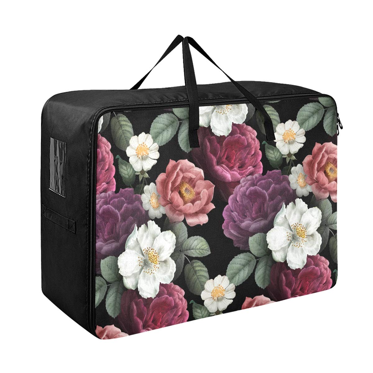 Vintage Rose Underbed Storage Bag - Large Capacity Clothes Organizer with Zipper for Space Saving, Moving & Home Decor | Perfect for Bedroom, Closet & Travel Organization