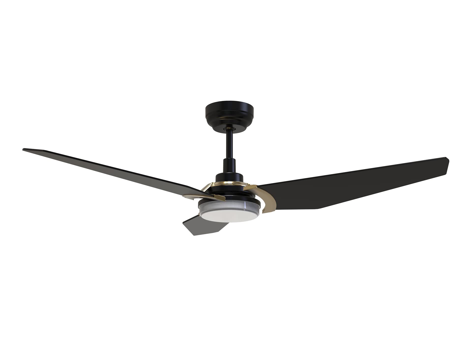 SMAAIR 52 Inch Smart Ceiling Fan with LED Light & Remote Control - Alexa/Google Home/Siri Compatible, Dimmable Light, 10-Speed DC Motor - Gold/Black - Perfect for Patio, Living Room & Bedroom