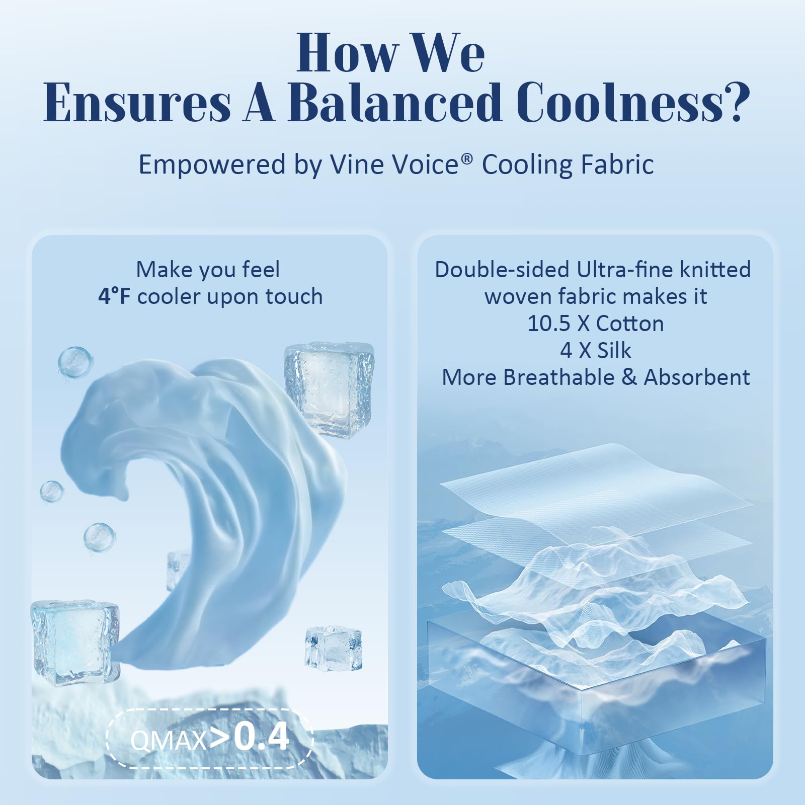 Cooling Blanket for Hot Sleepers - Queen Size Ice Comforter for Night Sweats Relief, Double-Sided All-Season Lightweight Cooling Quilt (90''x90'', Cool Gray) - Perfect for Summer Nights & Hot Flashes Relief