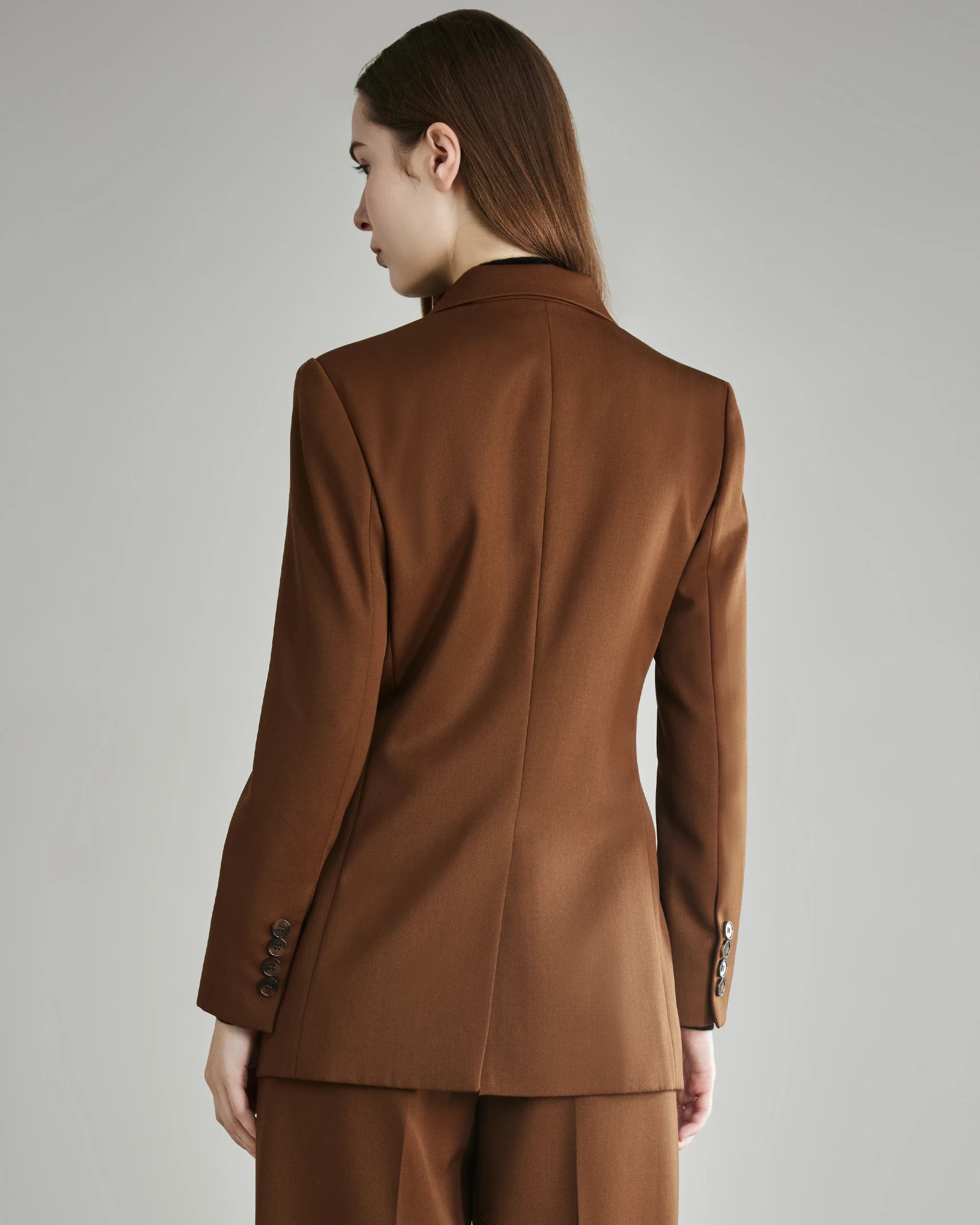 Women's Wool Double Breasted Blazer Coat - Warm Winter Business Jacket for Office Work, Formal Events & Professional Outfits