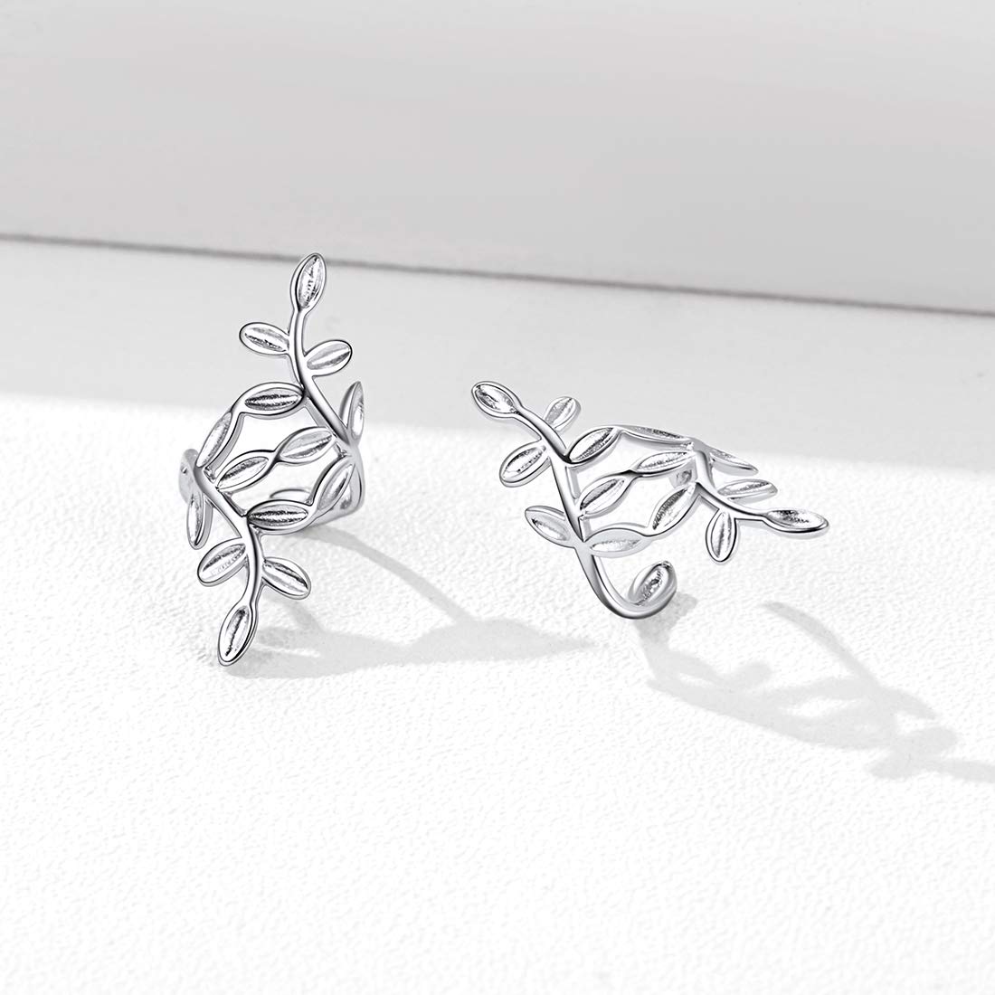 ChicSilver 925 Sterling Silver Non-Piercing Clip-On Cartilage Ear Cuff Earrings for Women - Hypoallergenic Fashion Jewelry with Gift Box - Perfect for Parties, Weddings & Everyday Wear