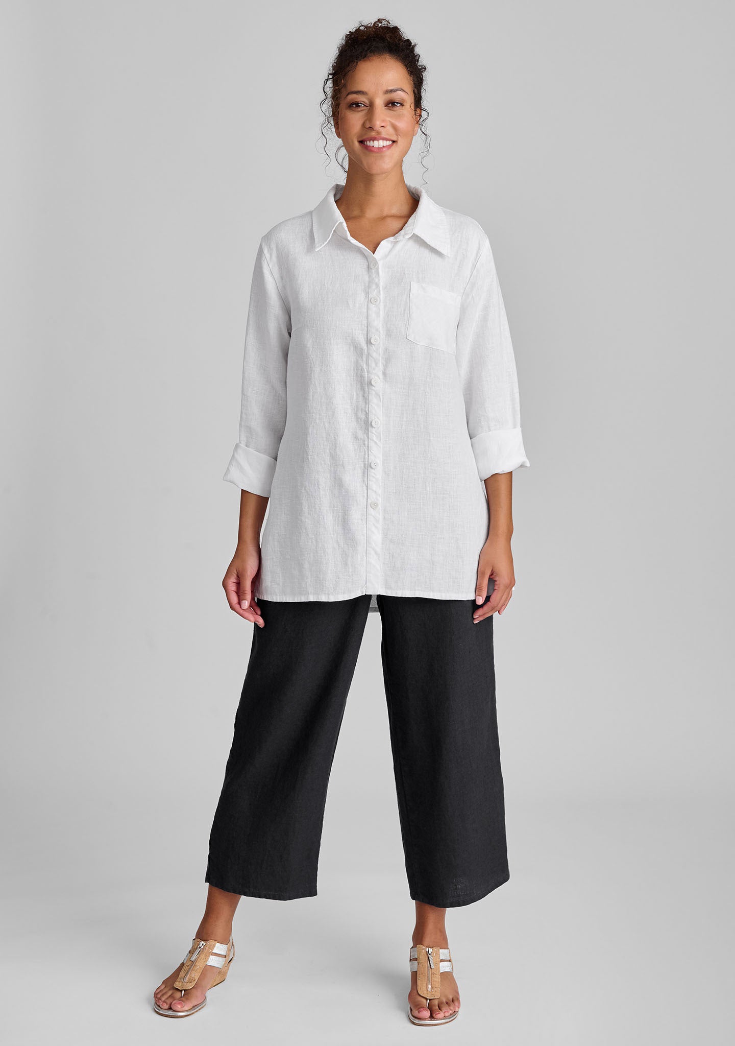 Floods Linen Pants with Elastic Waist - Comfortable Summer Casual Pants for Women, Lounge Wear, Travel & Beach