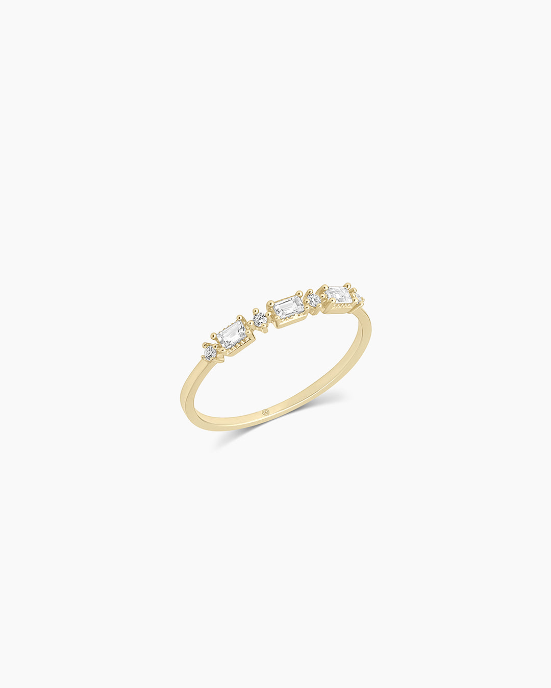 Baguette White Topaz and Diamond Ring – Elegant Women's Wedding Band, Engagement Jewelry Gift for Her – Perfect for Anniversaries, Proposals & Special Occasions