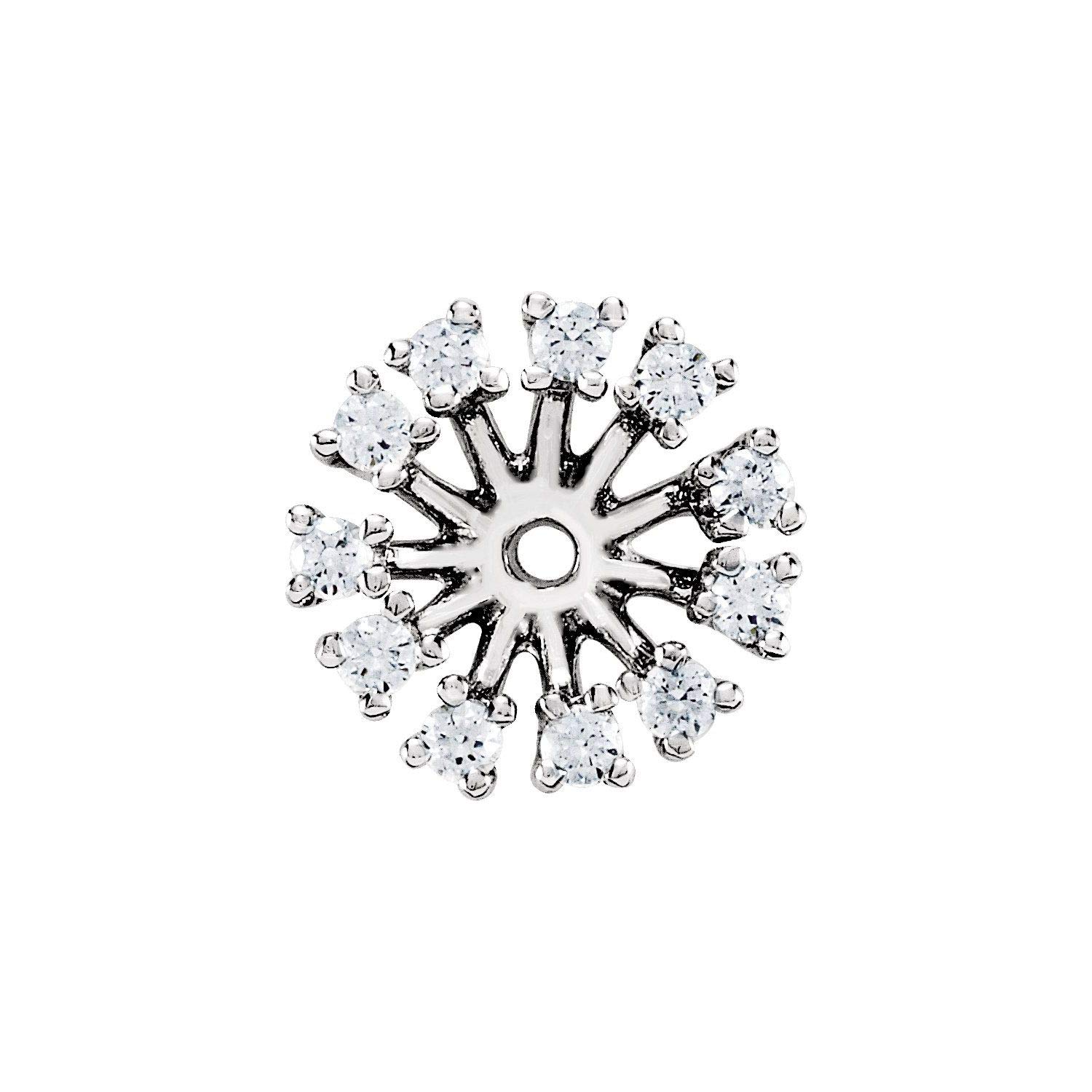 14K White Gold 5/8 CTW Diamond Earring Jackets - 7.7 mm Inner Diameter | Elegant Stud Enhancers for Everyday Wear & Special Occasions