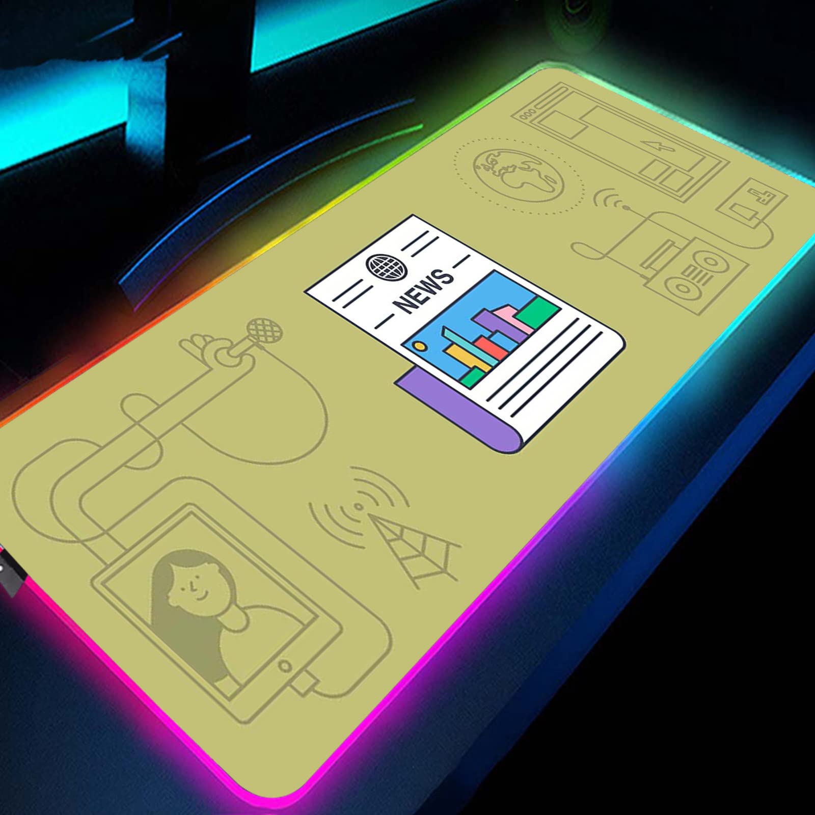 RGB Gaming Mouse Pad with Non-Slip Rubber Base - 19.7