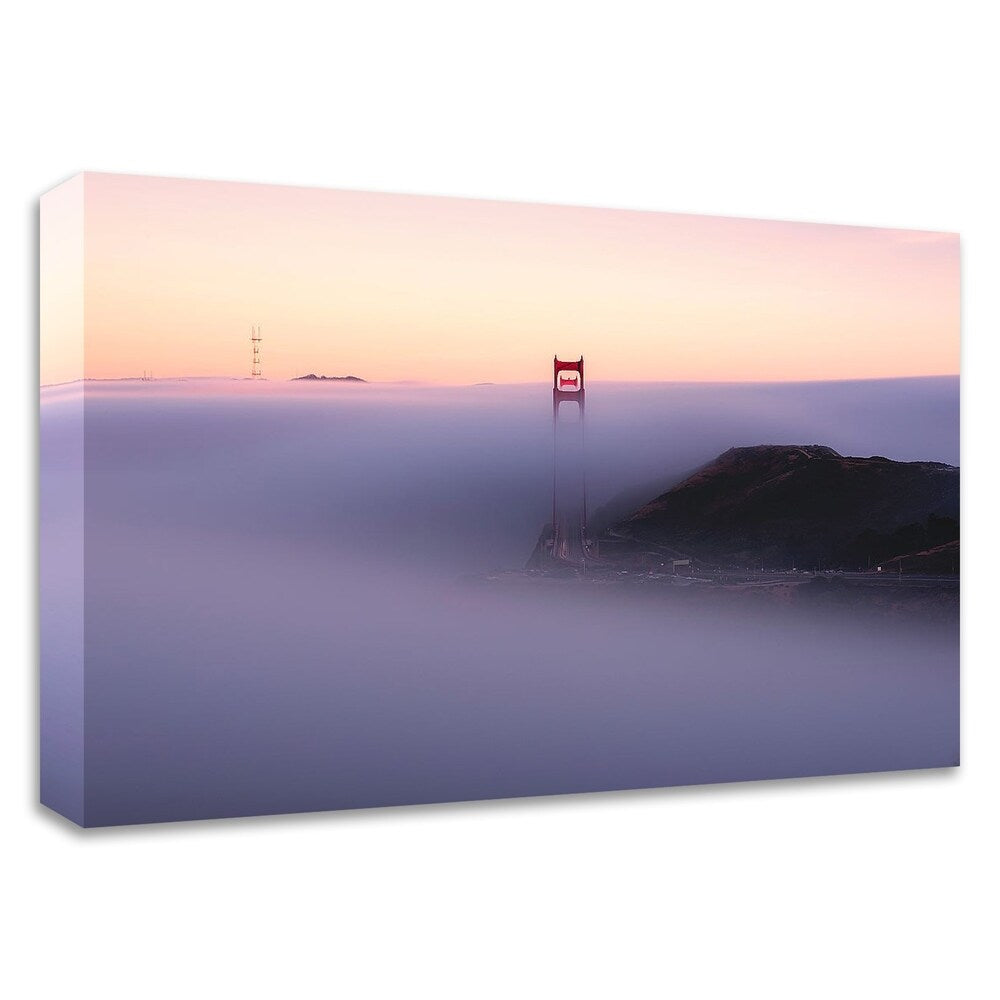Batman Fog by Bruce Getty - Premium Canvas Wall Art Print, Ready to Hang - Perfect for Superhero Bedroom Decor, Man Cave & Home Theater