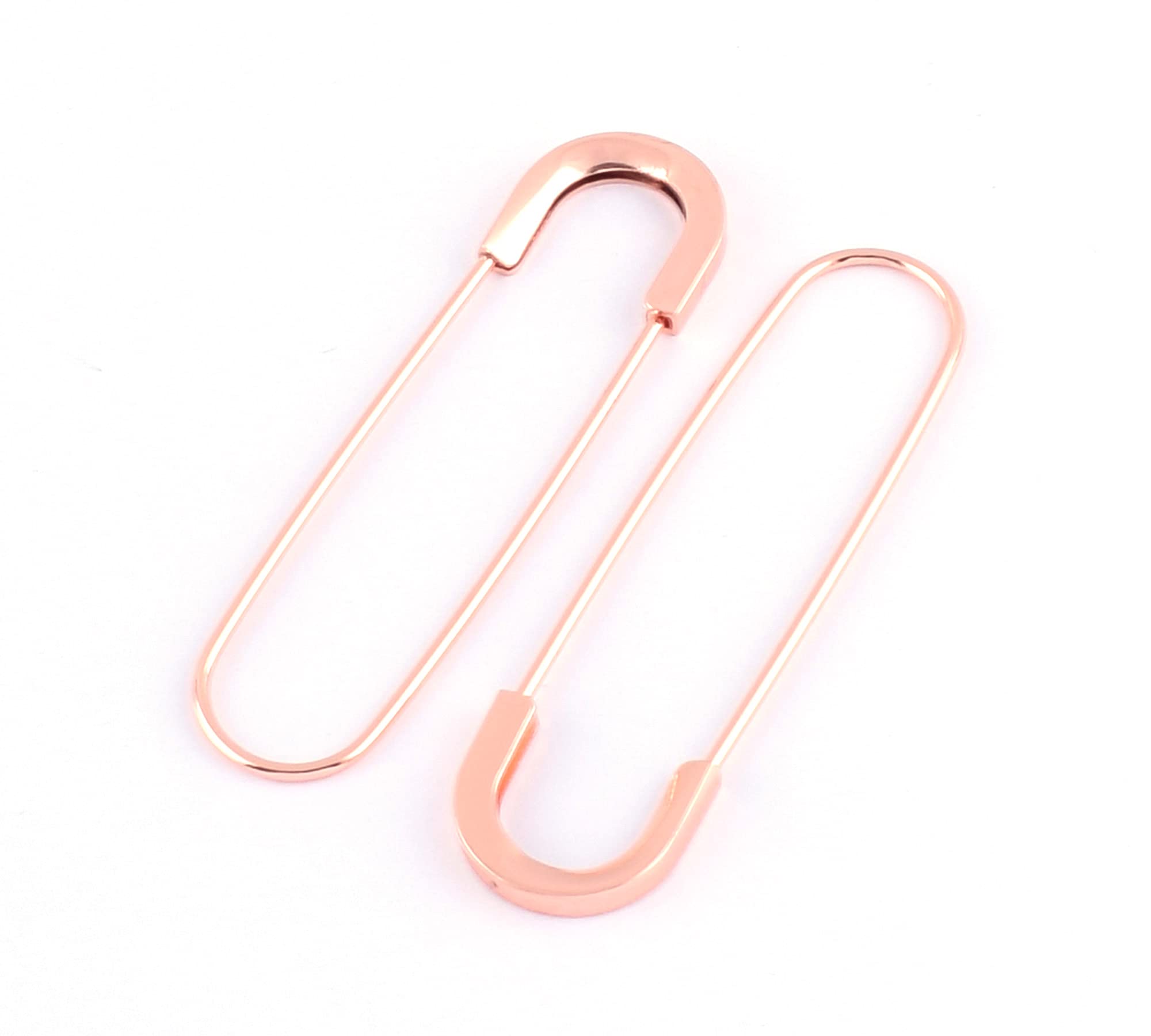 Rose Gold Safety Pins 79mm - Coiless Kilt Pins for DIY Sewing & Apparel
