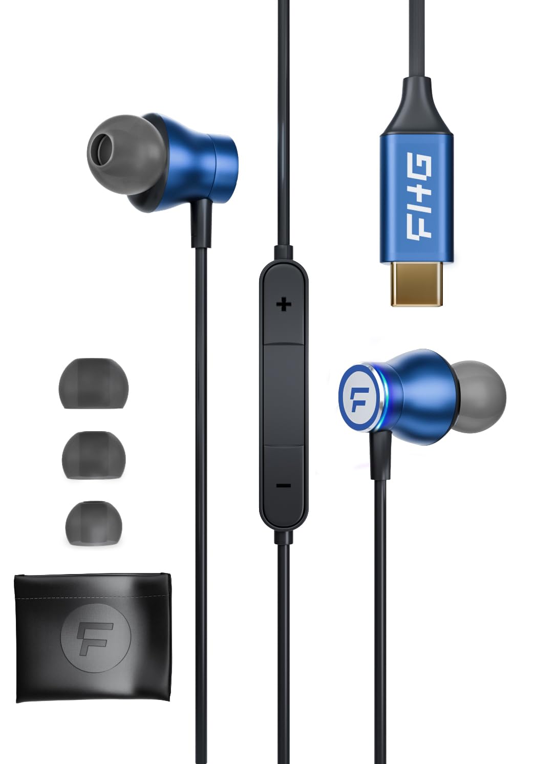 Premium Hi-Res USB-C Headphones with Microphone & Volume Control - Noise Isolating Earbuds with Powerful Bass for Samsung Galaxy S24/S23/S22/S21, iPhone 15/16 Pro Max & Laptops - Perfect for Gaming, Music & Work Calls