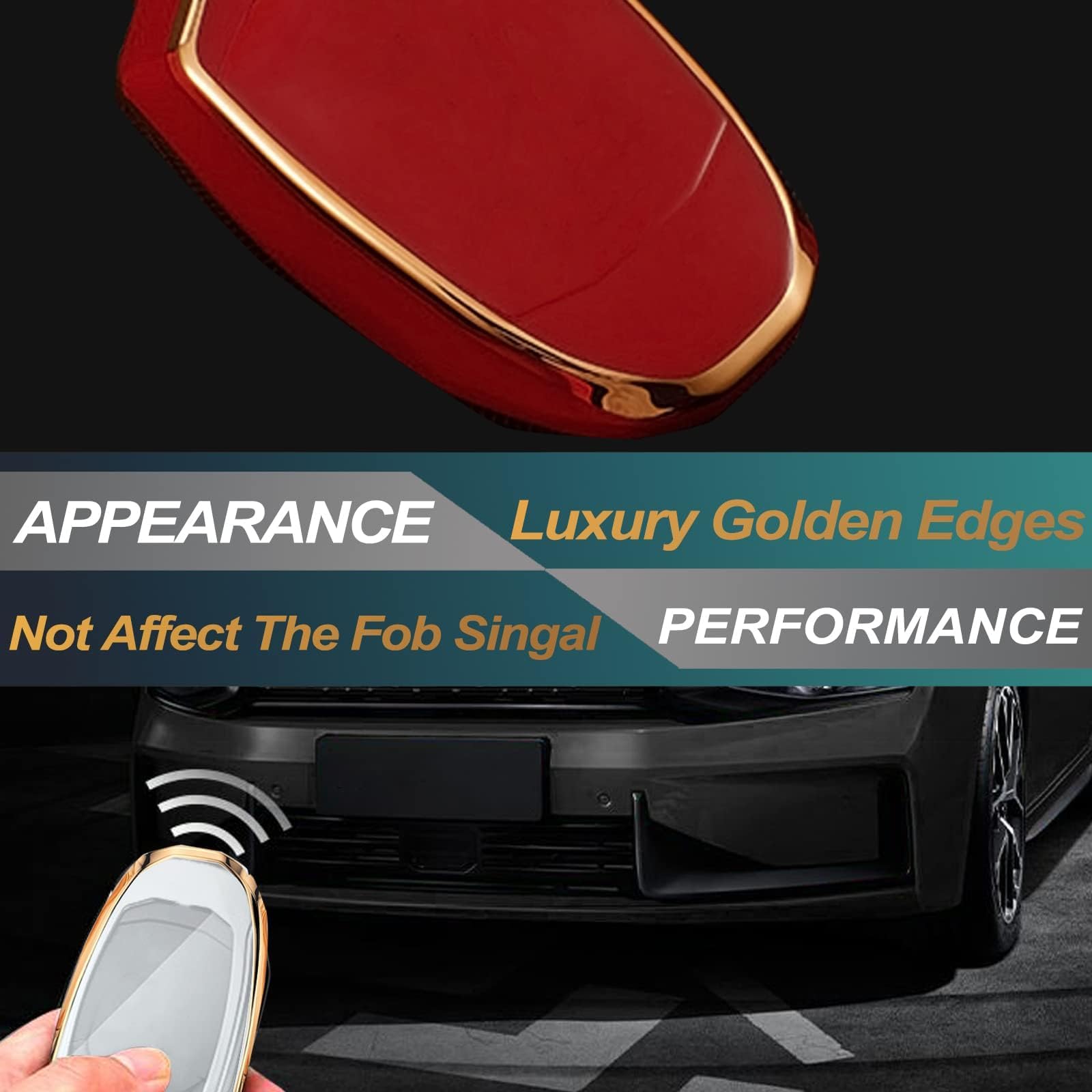 FEYOUN TPU Key Fob Cover for Ford Fusion F-150 Edge Explorer Mustang Lincoln MKZ MKC - Durable Remote Keyless Entry Case Protector (White) | Car Accessories for Key Protection & Scratch Resistance | Perfect for Daily Use, Travel & Outdoor Activities