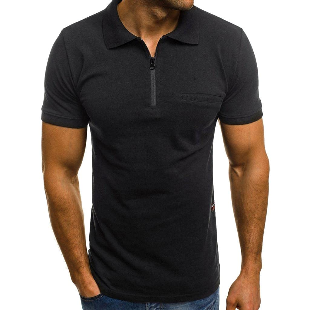 **Men's Polo T-Shirts - Comfortable Henley & Crew Neck Casual Short Sleeve Shirts for Workout, Gym & Everyday Wear**