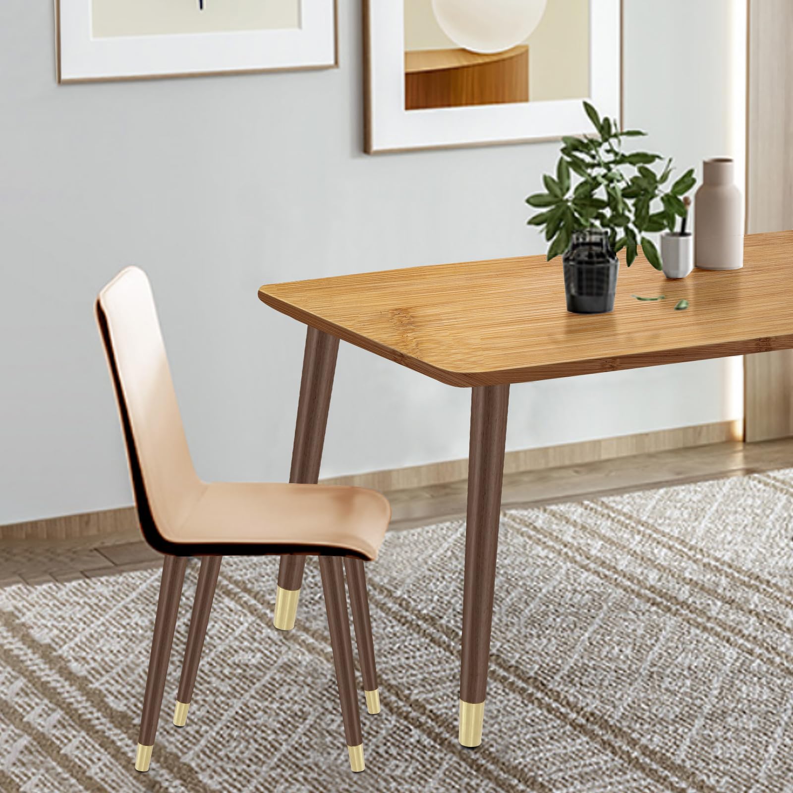TEMI 16 Inch Wooden Furniture Legs Set of 4 - Mid Century Modern Coffee Table, End Table, Chair & Desk Legs with Mounting Hardware - Grey Walnut Finish - Perfect for DIY Home Decor & Furniture Restoration Projects