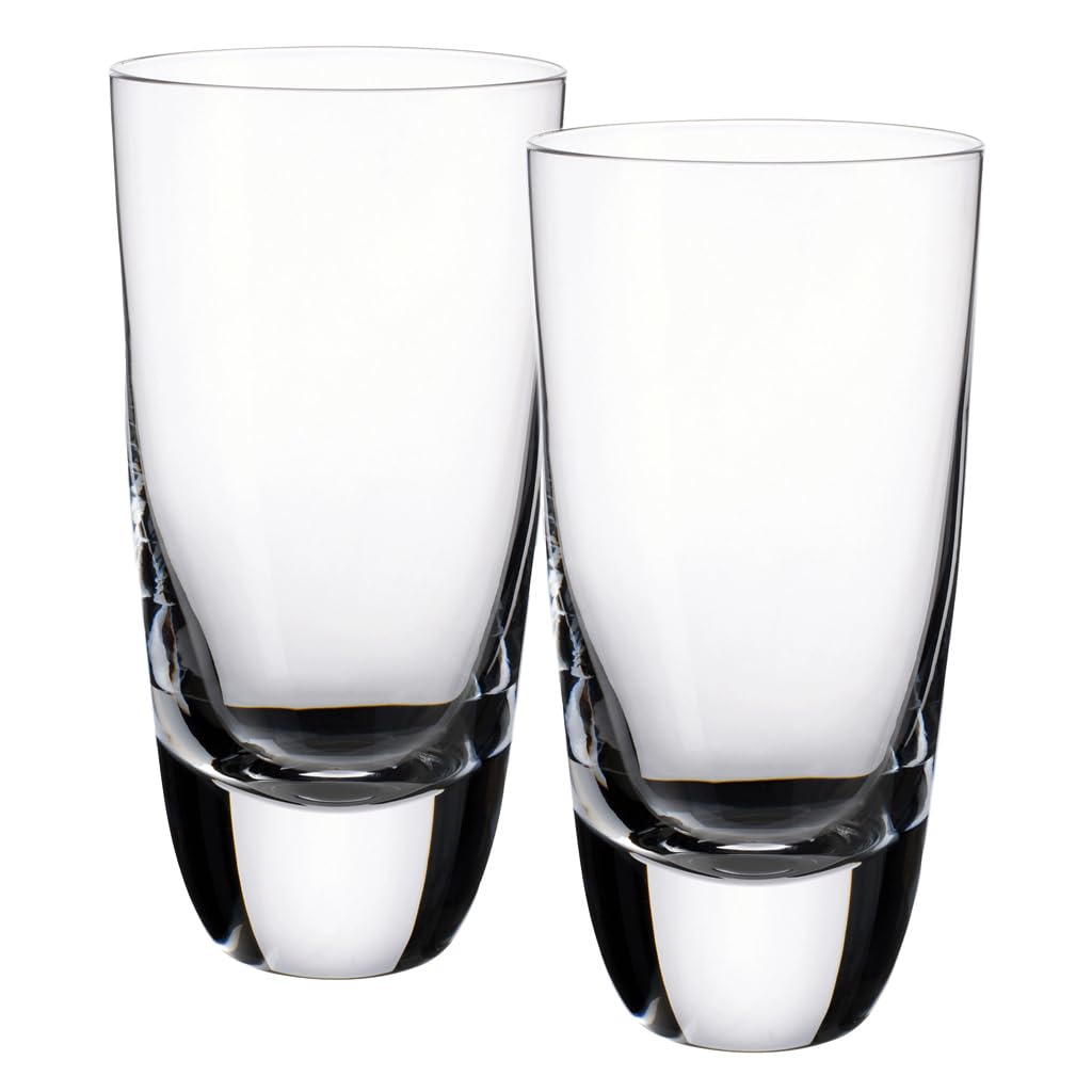 Premium Villeroy & Boch Crystal Highball Glasses Set of 2 - 100% Lead-Free 14.5oz Barware - Dishwasher Safe Cocktail Tumblers for Whiskey, Mojitos & Entertaining - Perfect for Home Bars & Parties