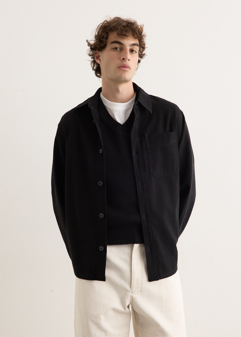 Basile Embroidered Chest Overshirt for Men - Stylish Casual Layering Shirt for Fall & Winter | Perfect for Outdoor Activities, Work & Date Nights