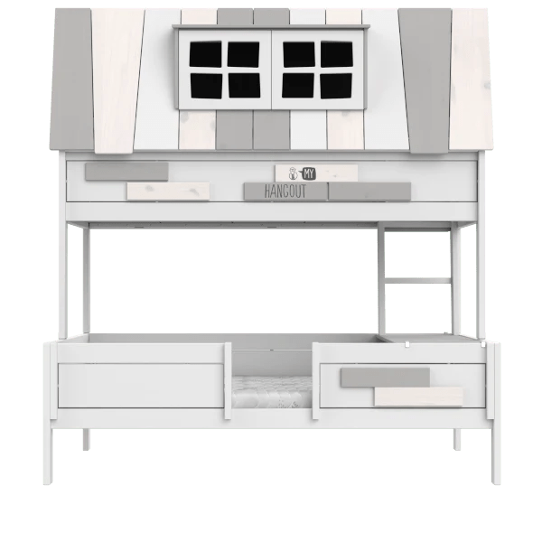 House Bed Frame 140x200 cm - Kids Playhouse Bed with Safety Rails - Perfect for Children's Bedroom & Playroom Decor
