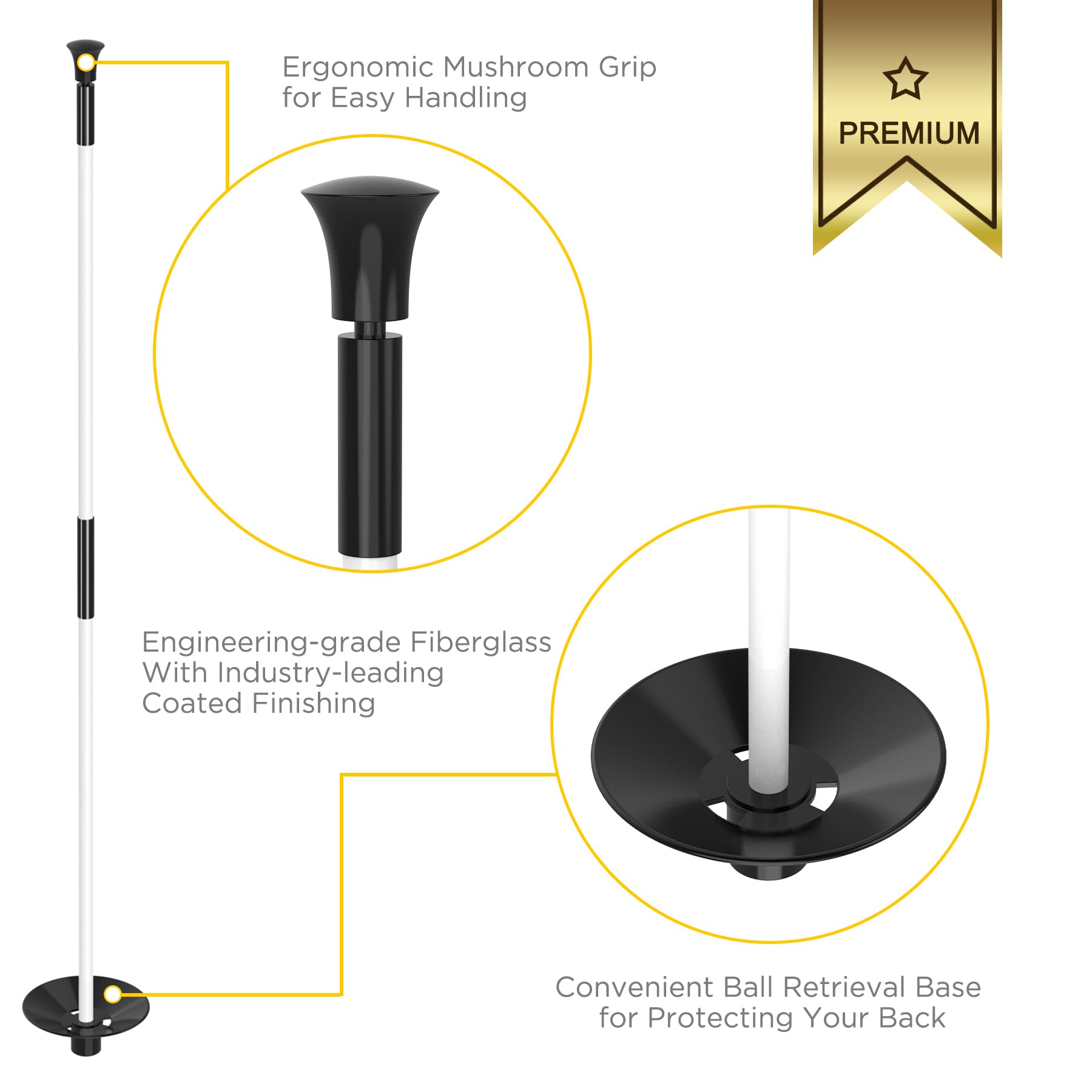 KINGTOP Golf Flagstick Mini - 3ft Practice Putting Green Flags for Yard & Golf Pin Flag Hole Cup Combo Kit | Portable 2-Section Fiberglass Design with Double-Side American Flag | Perfect for Backyard Golf Practice, Indoor Putting Greens & Outdoor Training