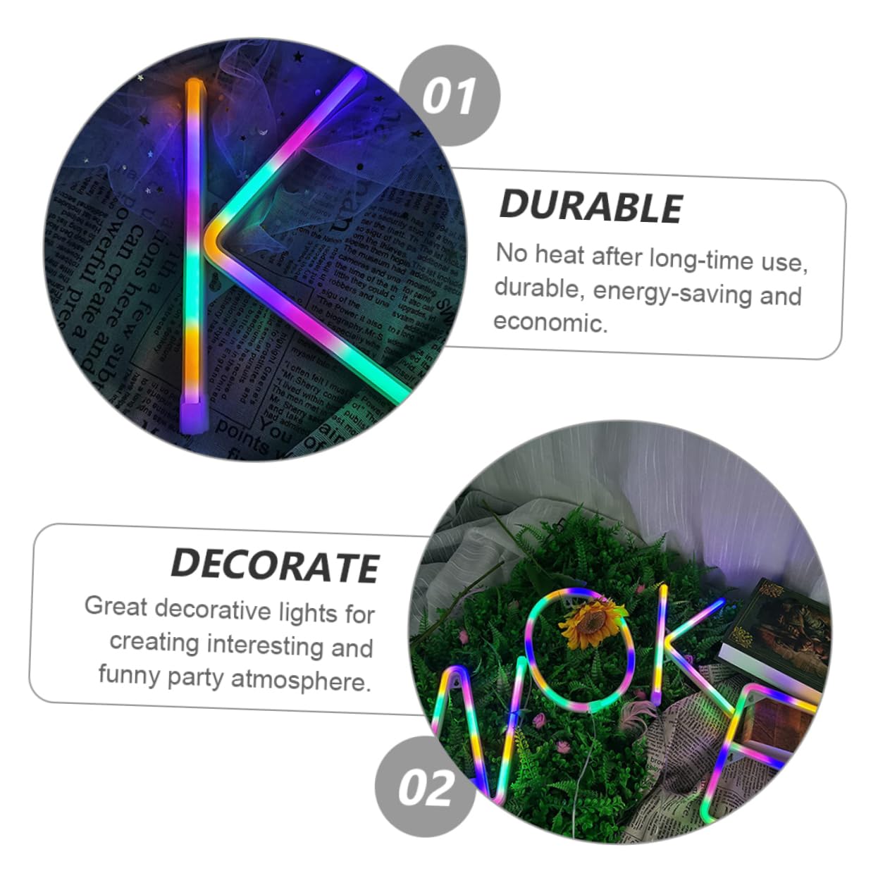 Jojofuny Neon LED Light Decor - Custom English Letters Wall & Ceiling Lamp for Bedroom, Game Room, Bar - Cool Night Light for Teens, Adults, Boys & Girls