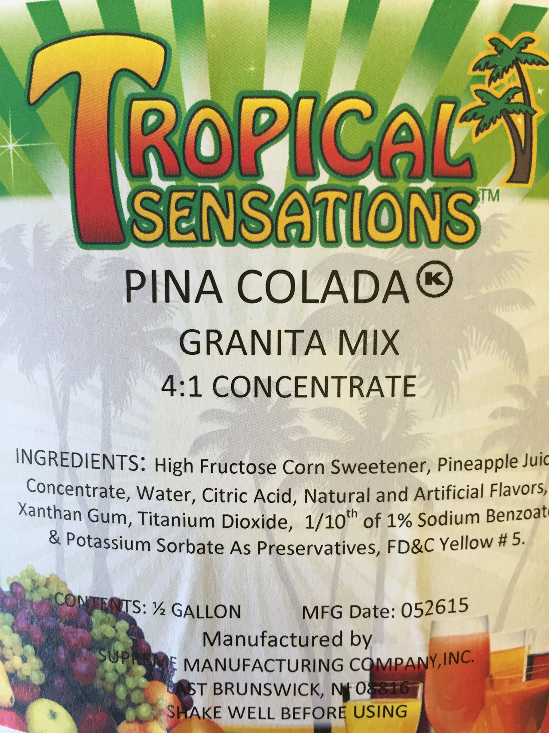 Tropical Sensations Slushie Mix - Piña Colada Flavor (6 Bottles, 64 oz Each) | Perfect for Summer Parties, Poolside Treats & Family Gatherings