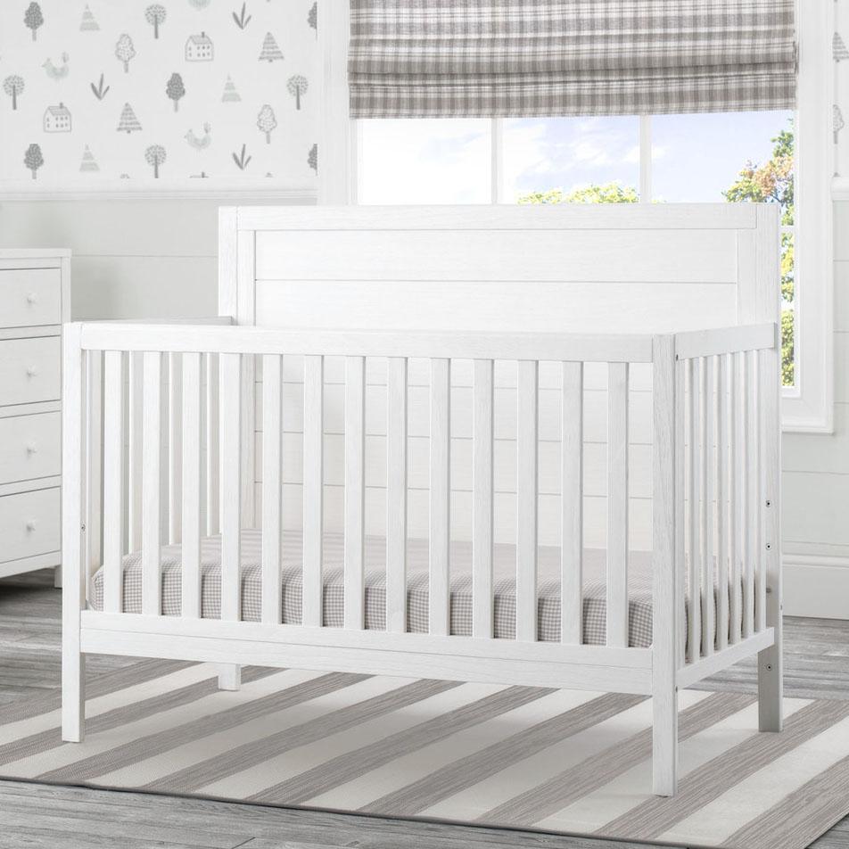 Cambridge 4-in-1 Convertible Baby Crib - Toddler Bed & Daybed with Mattress - Nursery Furniture for Boys & Girls - Perfect for Bedrooms, Daycare & Guest Rooms