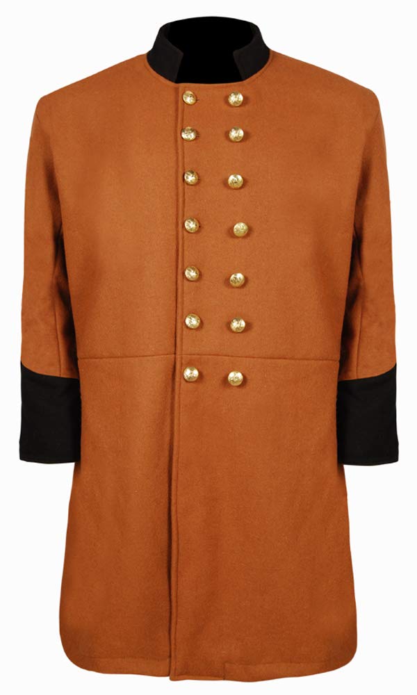 Authentic Civil War Union Officer's Butternut Frock Coat - Historical Reenactment Costume for Military Events & Theater Performances