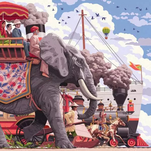 Art & Soul: Around the World in 80 Days Puzzle 750 Pieces - Perfect for Family Game Nights & Educational Travel-Themed Activities