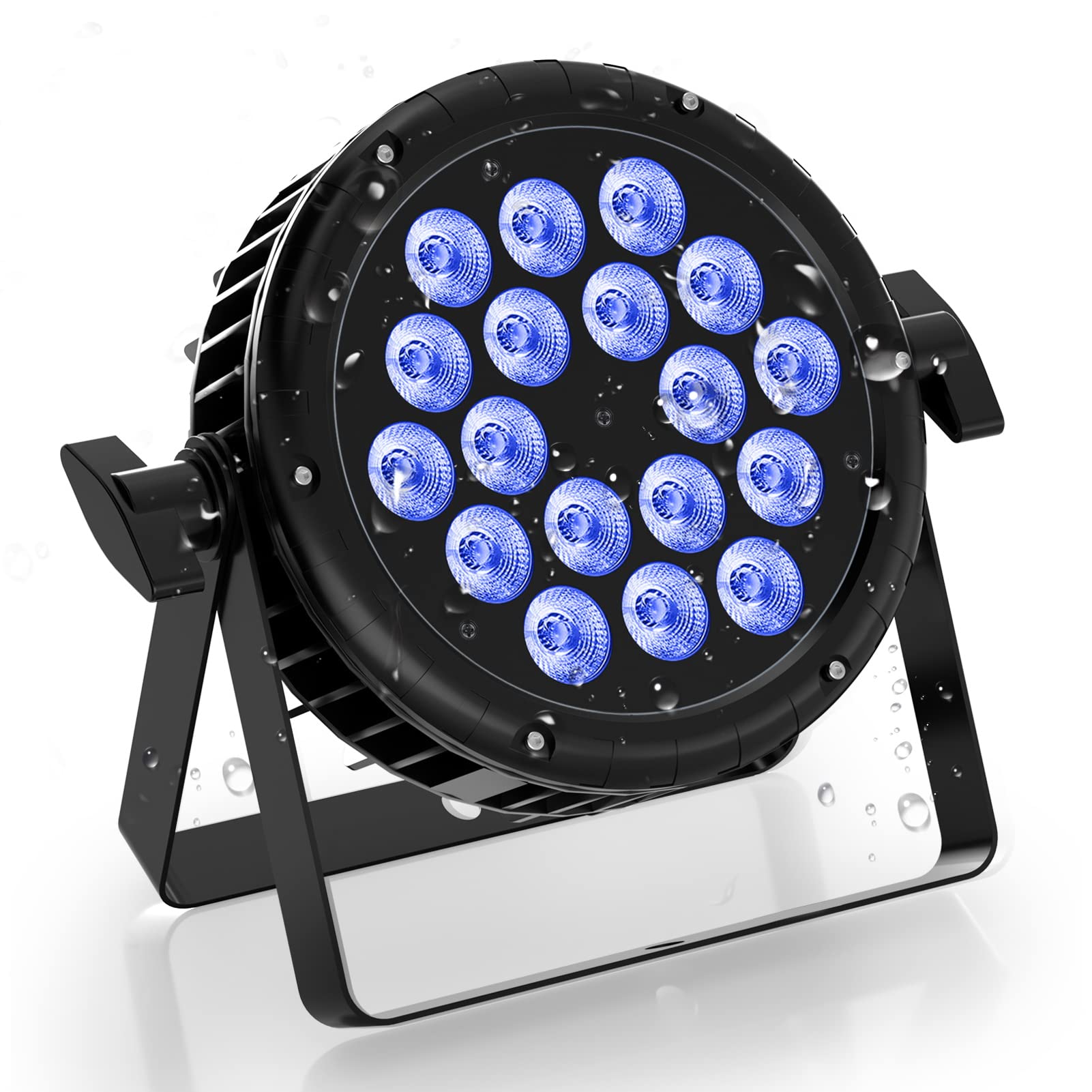 18x10W RGBW LED Par Lights - IP65 Waterproof Stage Lighting with 7 Modes & DMX Control | Sound Activated DJ Lights for Wedding, Events, Party & Stage Performances | Professional Uplighting for Concerts, Clubs and Live Shows