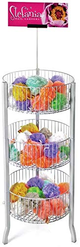 3-Tier Storage Basket Organizer - White Stackable Shelving Bin for Kitchen, Bathroom & Laundry Room Organization | Space-Saving Home & Office Storage Solution