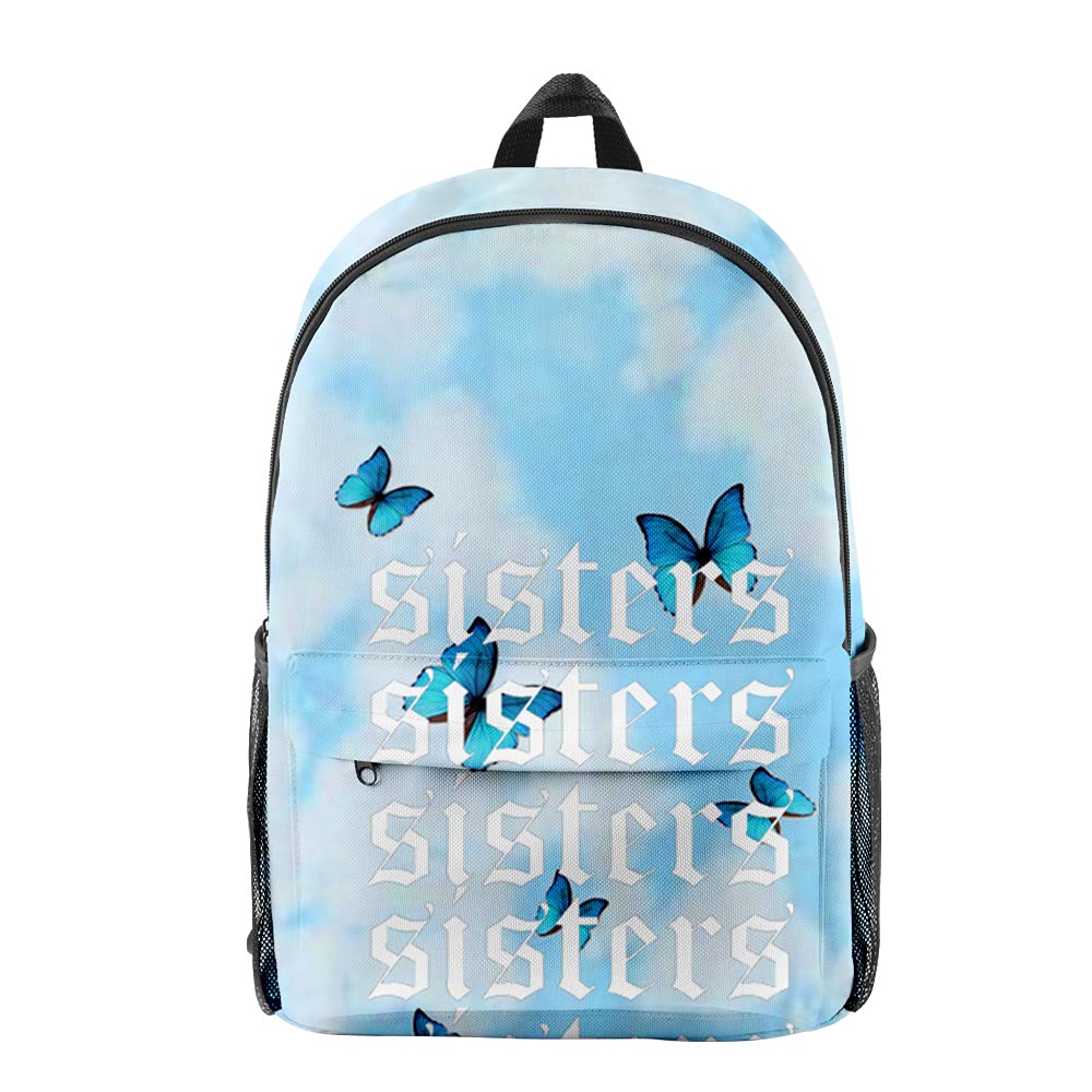 James Charles Butterfly Sisters 3D Backpack - Stylish Hip Hop School Bag for Travel & Casual Use | XA00511 | Perfect for Teens, College Students & Fashion Lovers