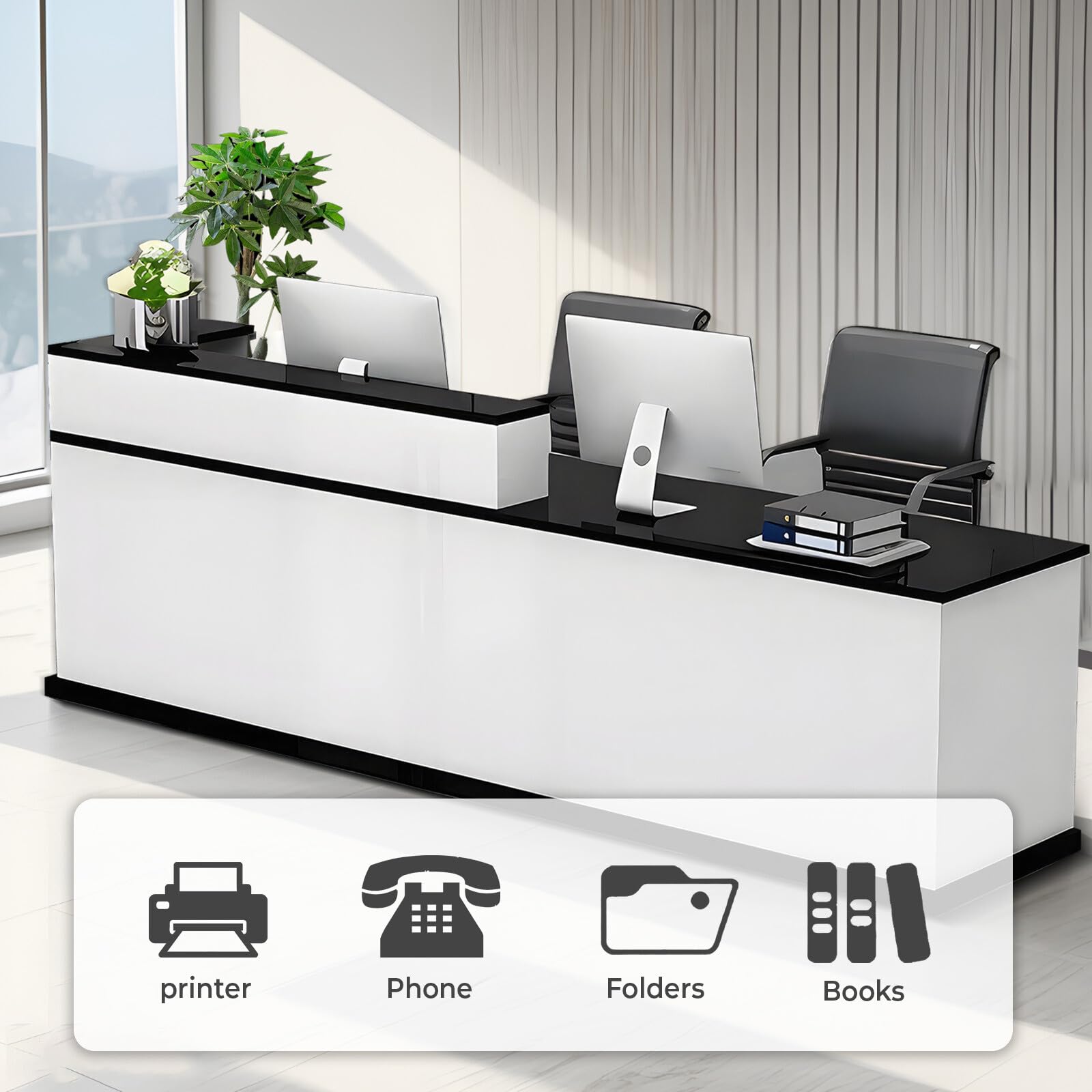 Modern Reception Counter Desk with Drawer - 110