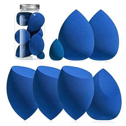Premium Zirak Makeup Sponge Set - 7 Pcs Beauty Blender & Puff Kit with Travel Bottle | Soft Cosmetic Sponges for Foundation, Concealer & Powder Application | Perfect for Professional Makeup & Travel Essentials