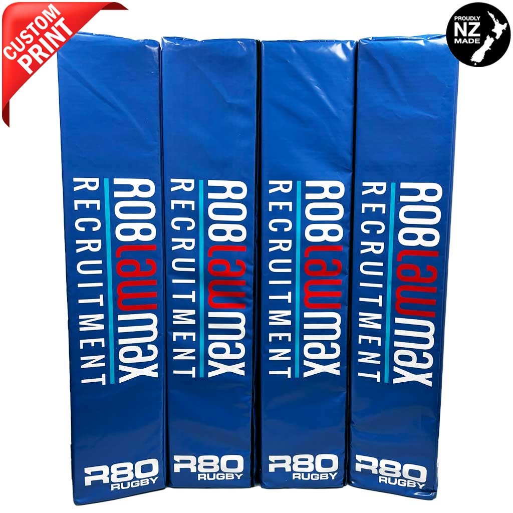 Premium Corporate Branded Rugby Goal Post Pads - High-Quality Safety Padding for Rugby Fields & Training Facilities | Perfect for Schools, Clubs, and Professional Matches